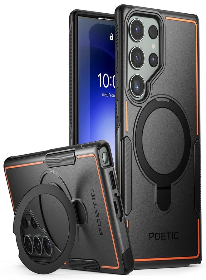 Poetic Neon MagPro Case Designed for Samsung Galaxy S23 Ultra / S22 Ultra 5G 6.8 inch,[Compatible with MagSafe] Dual Layer Heavy Duty Rugged Shockproof Protective, Magnetic Ring Stand, Black - Image 1